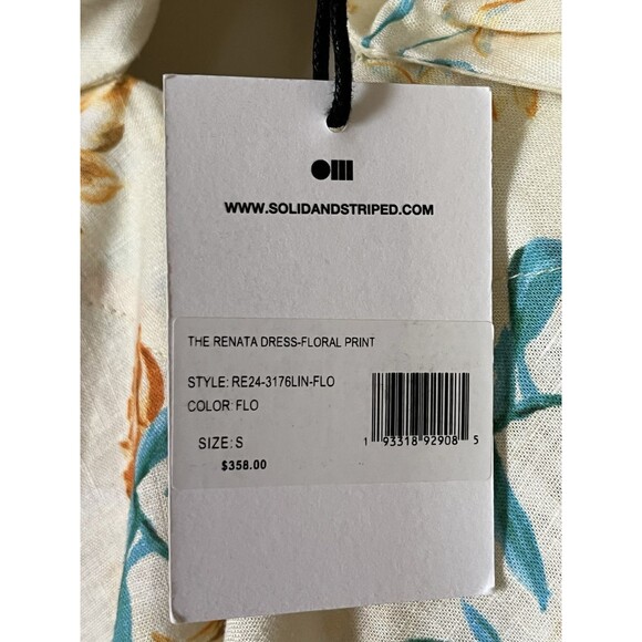 Solid & Striped Linen Summer Floral midi Dress, deep v, Keyhole, Backless, SZ‎ S - Picture 6 of 11